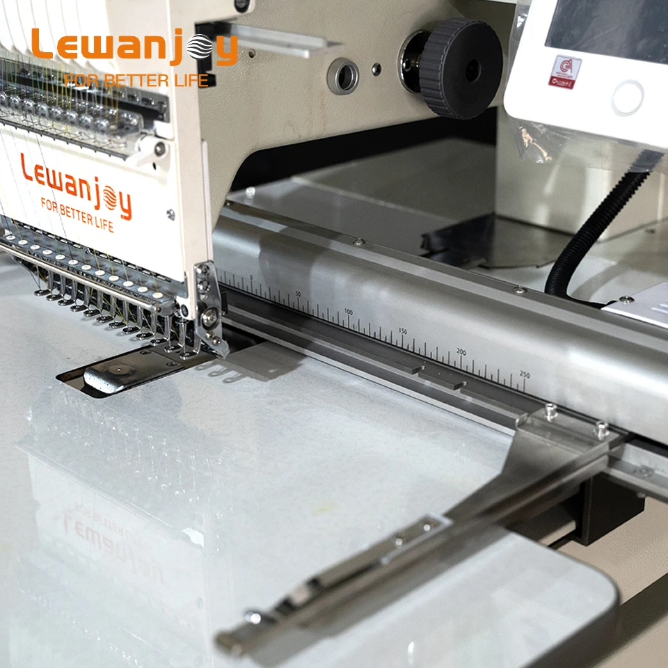 Lewanjoy Single Head One Head 12/15 needles Household Flat Hat T-shits Embroider Simple Frame Thread Embroidery Label Machine