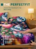 1 cartoon cute Stitch pattern digital printed frosted Fitted Sheet,bedroom printed bed cover,bedding(No pillowcase) 3