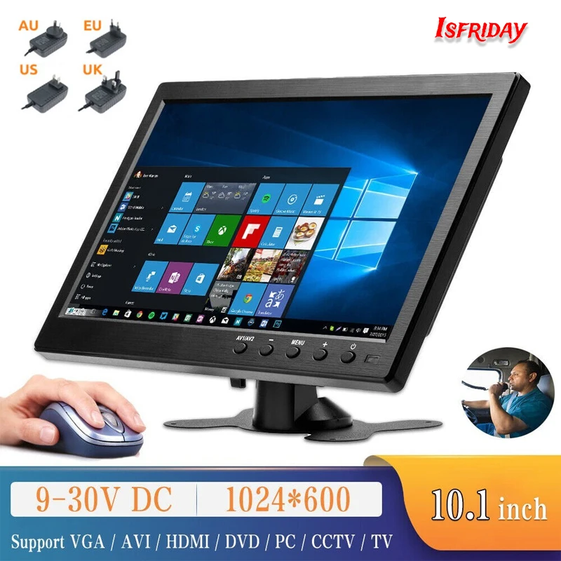 portable-101-lcd-hd-monitor-2-channel-video-input-vga-hdmi-bnc-rotatable-high-definition-reverse-image-display-with-speaker