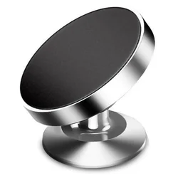 Universal 360° Magnetic Car Phone Holder with Strong Grip and Adjustable Rotation (Silver)
