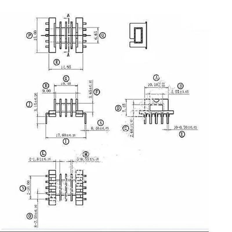 EFD15 ferrite core and bobbin 4sections 5+5pins Lpin 20sets/lot