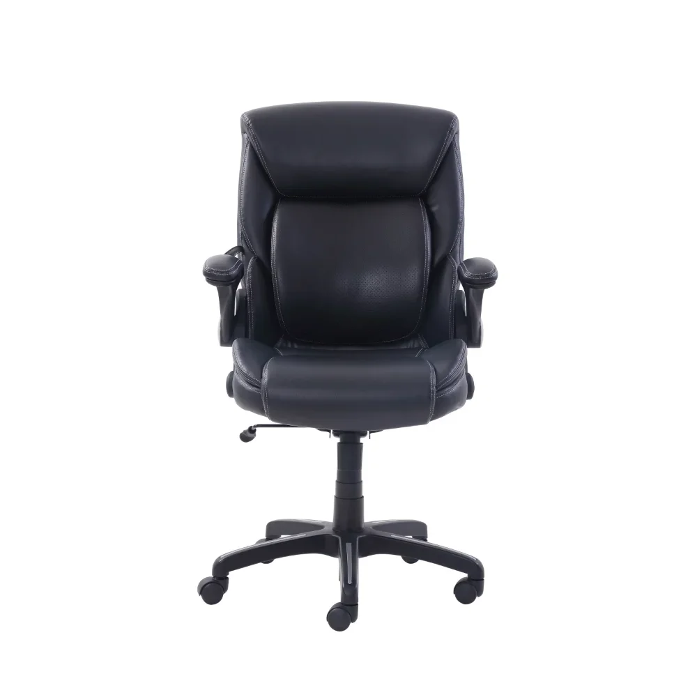 Air Lumbar Bonded Leather Manager Office Chair, Gray Faux Leather  Gaming Chair  Computer Chair  Office Chairs