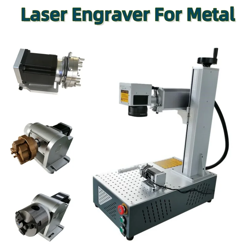 

Laser Fibra Optical Fiber Metal Laser Engraver With Rotary Shaft For Gold Silver Stainless Steel 20W 30W 50W 60W 100W