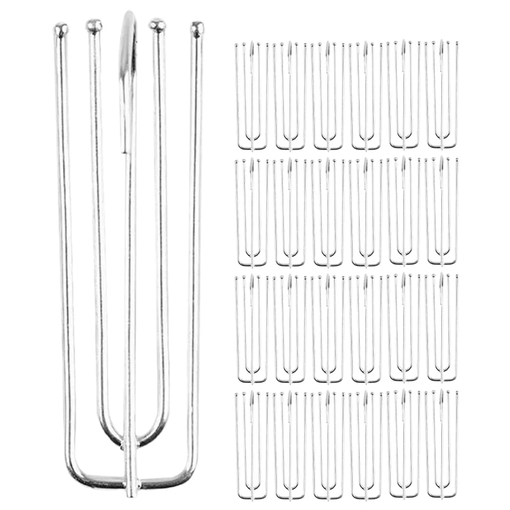 

30 Pcs Curtain Hook Curtains Hooks Drapery Prong 4-prong Stainless Steel Pinch Pleating 201 Holders