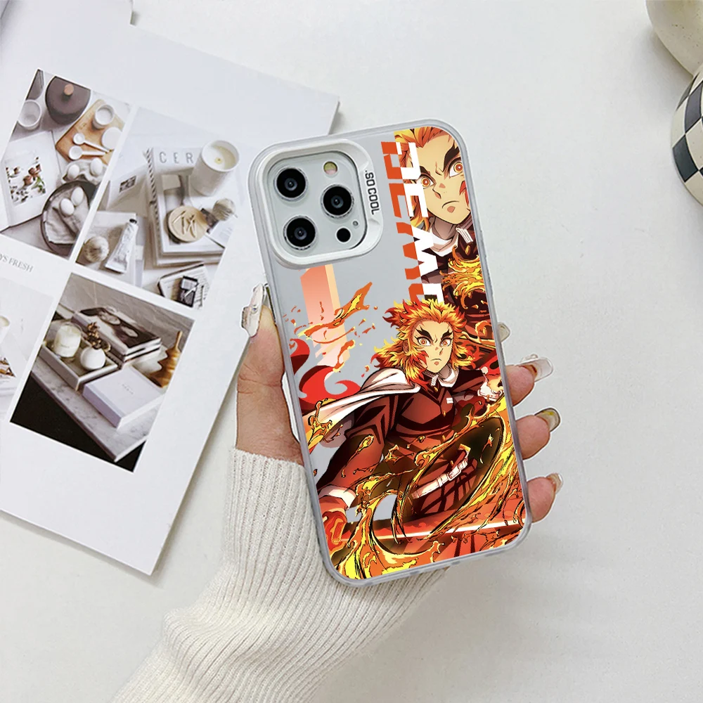 thumbnail image 1 of Funda de teléfono de Anime Demon Slayer para iPhone, cubierta trasera a prueba de golpes, mate caramelo, lo último de Japón, 15, 14, 13, 12, 11 Pro Max, XR, XSMAX, 7 Plus, 1 of 5