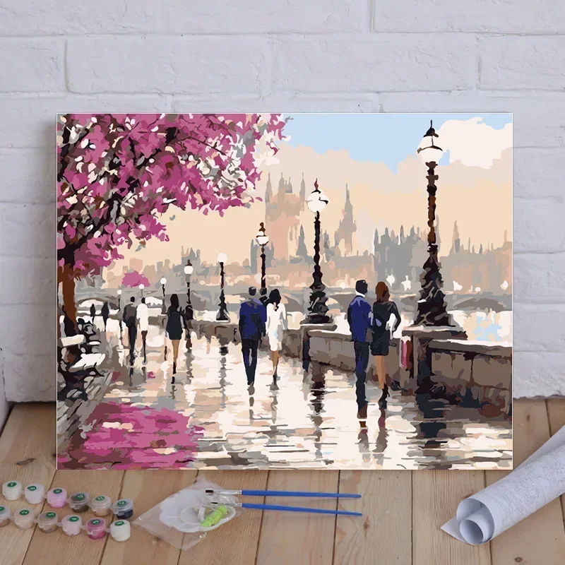 

21113-STB- Diy landscape figures and animals hand-painted digital oil painting set