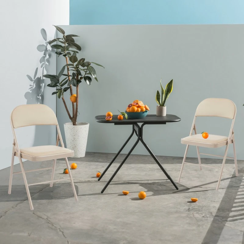 

Set Of 2 Designer Dining Chair Folding Event Metal Modern Chairs Living Room Portable Fancy Dinning Chair Set Furniture Home