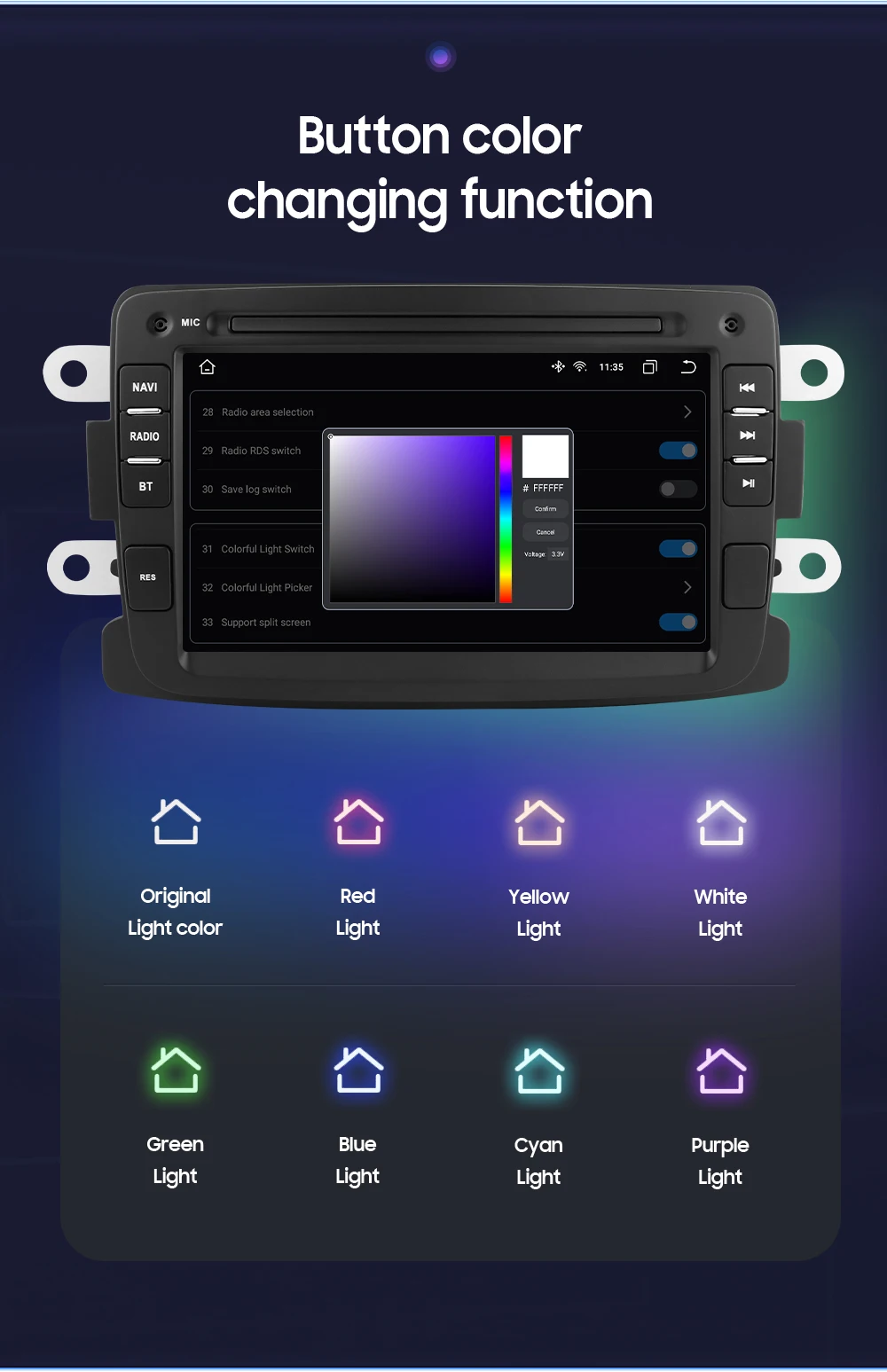 Hizpo 7 zoll Bluetooth Auto Radios für Renault Dacia Sandero Duster Captur Logan Multimedia Android Auto Carplay Player 8 + 128G 4G – Detail 20