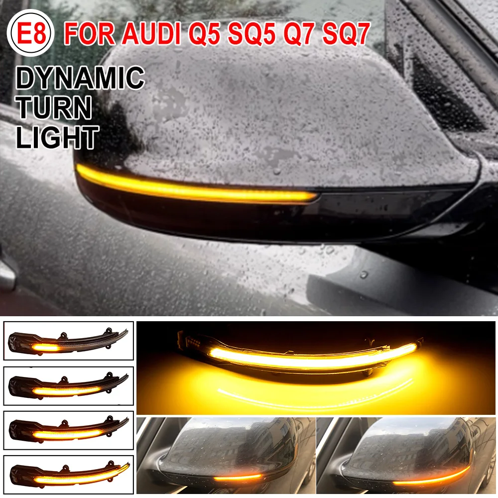 2Pcs Dynamic Turning Signal Lamp Led Blinker Sequenziale Side Mirror Light Per Audi Q5 Sq5 Q7 Sq7