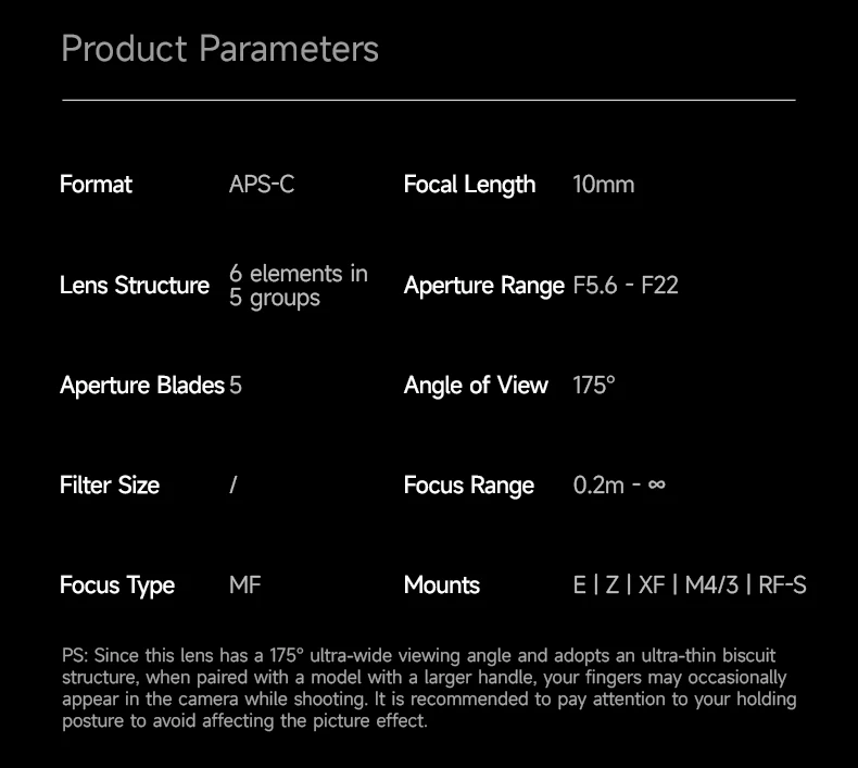 Brightin Star 10mm F5.6 Pro APS-C Fisheye 175 ° Ultra-Weitwinkel-Objektiv mit Manueller Fokussierung für Fuji XF Sony E Nikon Z Canon EOS R M43 A7C XT50 – Detail 21