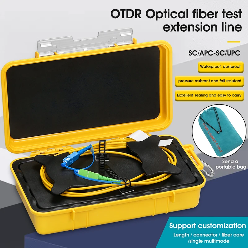 SC/APC-SC/UPC OTDR Launch Cable Box Optical Fiber Test Extension Line Single Mode Dead Zone Eliminator 150M/300M/500M/1Km/2Km