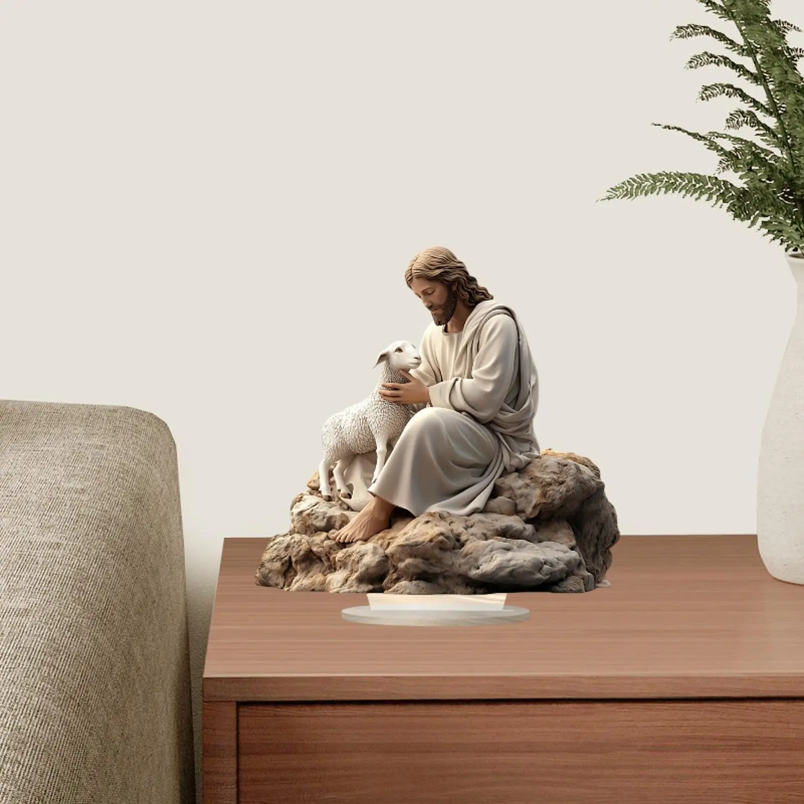 Christmas Jesus Sheep Table Decor 2D Flat Acrylic Figurine for Christmas Christmas Jesus Sheep Table Decor 2D Flat Acrylic Figurine for Christmas