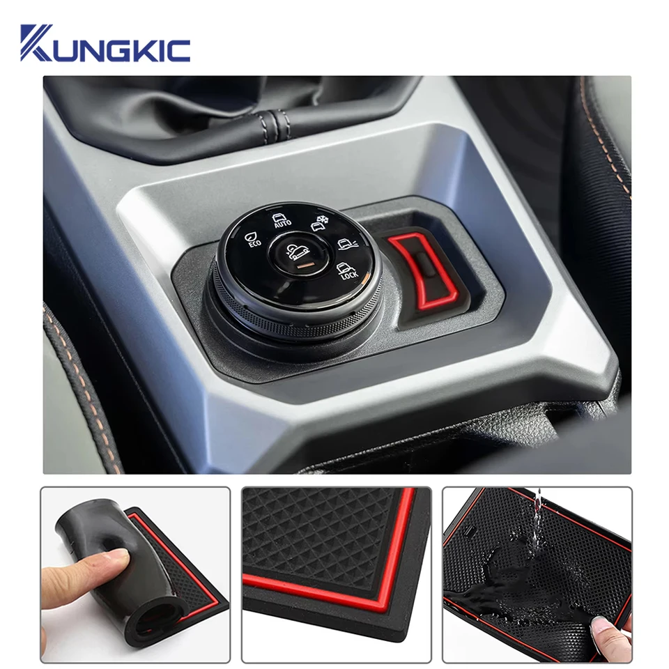 GAFAT Nouveau Dacia Duster 3 2024 2025 2026 Tapis Antidérapants, Dacia Duster III 2025Tapis en Caoutchouc pour Console Centrale, Porte-Gobelet, Couture de Porte, Dacia Duster 3 Accessoires (Noir