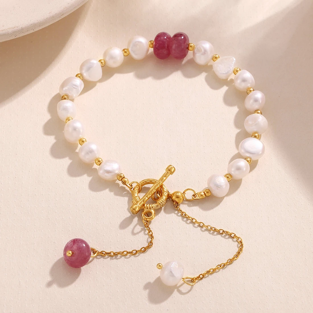 Mode Süßwasser Perle Edelstahl Armband für Frauen ohne Verblassen Natur Steine Luxus Schmuck Geschenk Großhandel