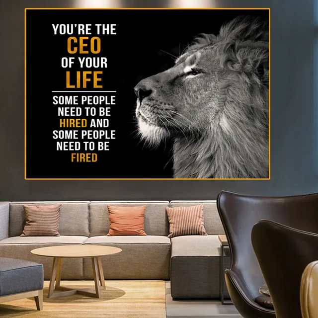 Inspiráló Állati Oroszlán Poszter És Nyomtatja A Modern Vászonfestmény Fali Művészet Képet Nappali Otthoni Dekorációhoz - Image 2