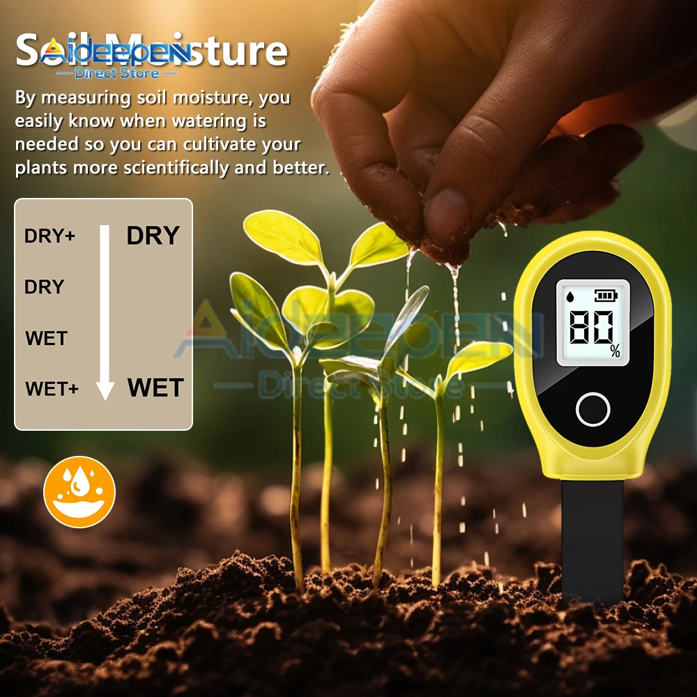 Portable Soil Moisture Sensor Monitor Plants Flower Soil Hygrometer Plant Detector Garden Care Planting Humidity Meter