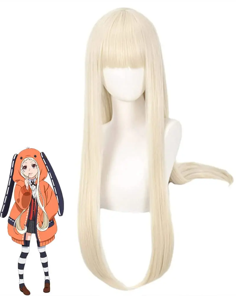Creamy Blonde Long Straight Bangs Wig Image 2