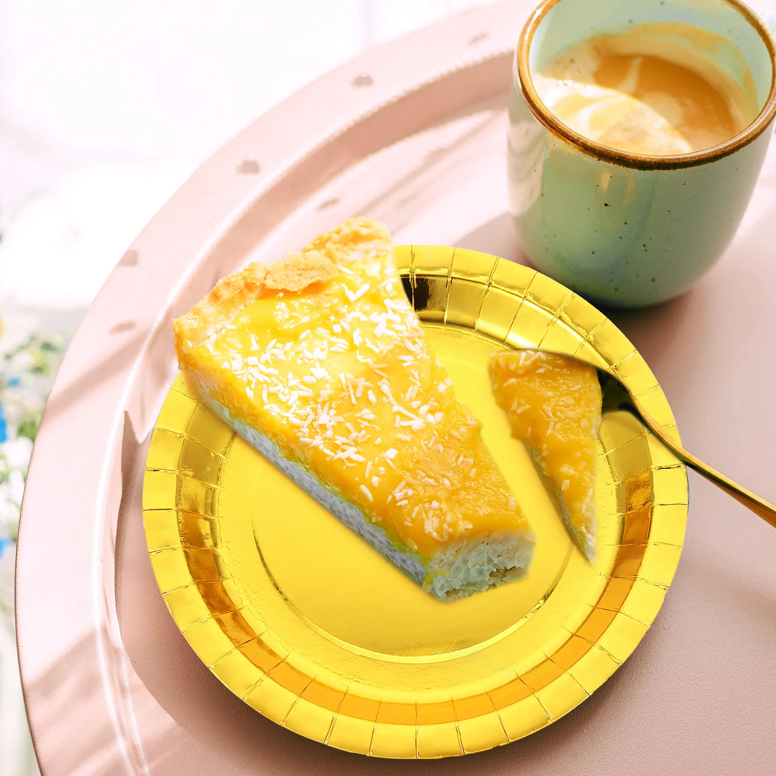 Disposable Party Plates Cupcake Dessert Dishes Cake Tray Snack Kitchen Plate 30Pcs Baby Shower Wedding Birthday Party Decor