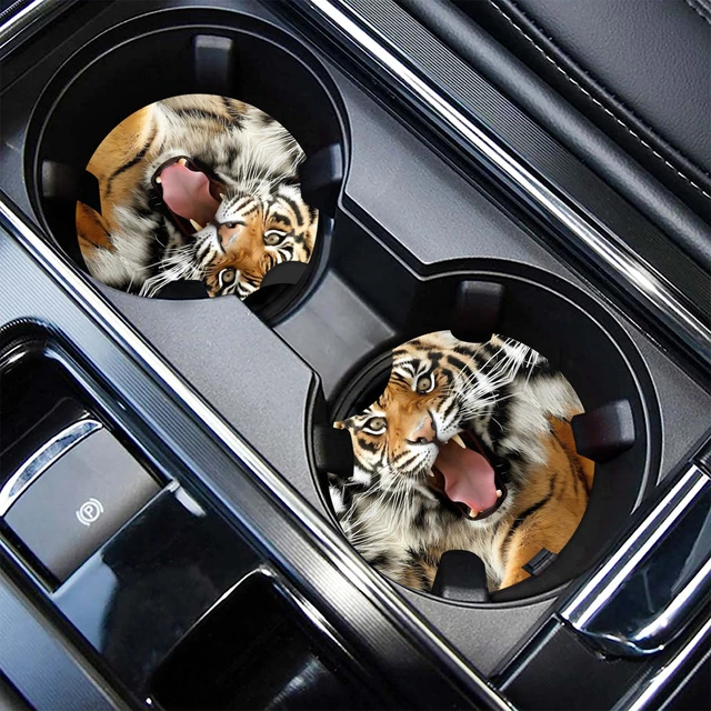 Car Coasters for Car Cup Holders 2 Pack,Car Coasters with Finger Notch for  Easy Removal,tiger Coaster for Drink - AliExpress