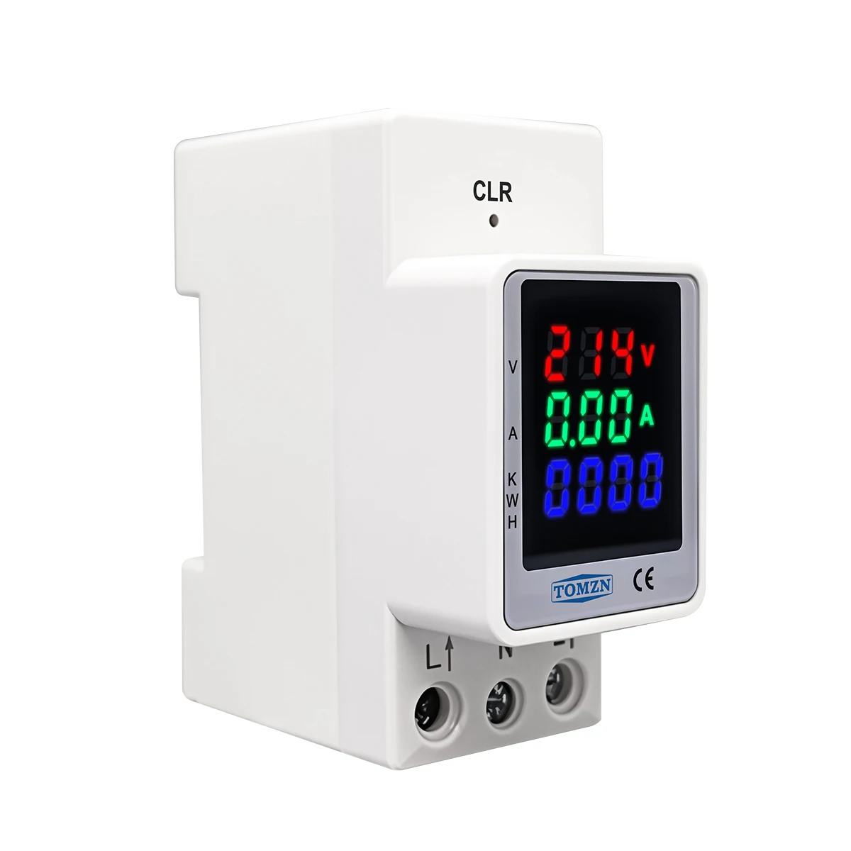 TOMZN 3IN1 전기 에너지 미터 전류 측정 전압계 디지털 재구성 가능한 색상 Din 레일 AC80-270V 0-100A 50/60Hz