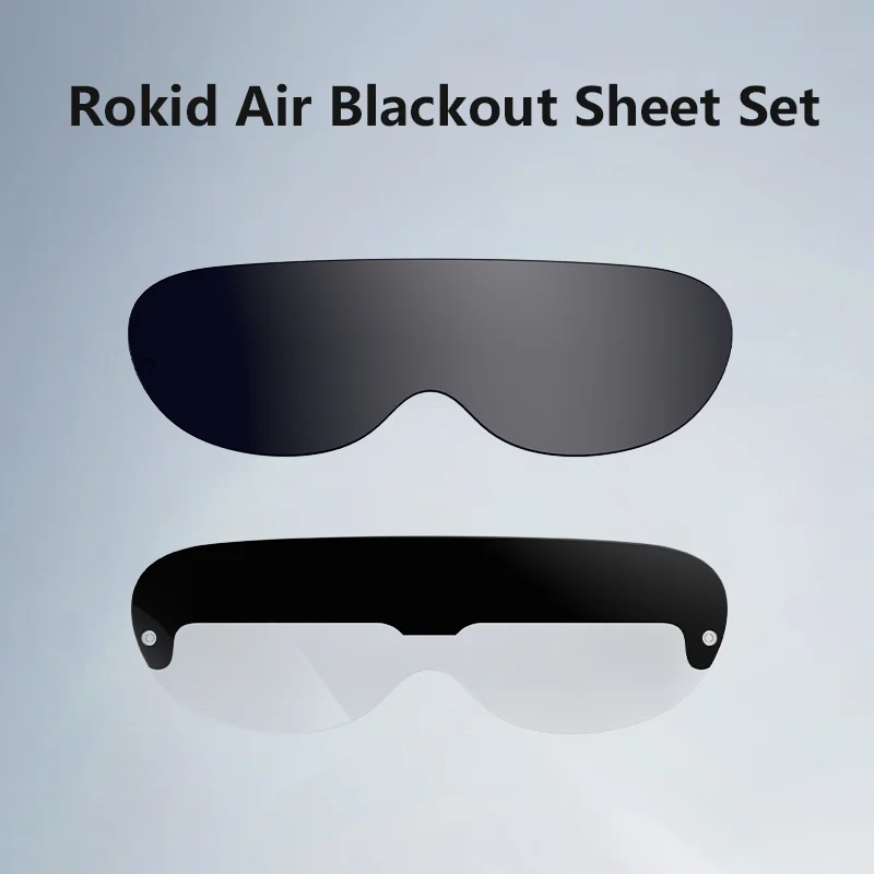 Rokid Air AR Glasses, Myopia Friendly Pocket-Sized Yet Massive Screen with  1080P OLED Dual Display, 43°FoV, 55PPD(Silver Glass&Blackout Cover) 