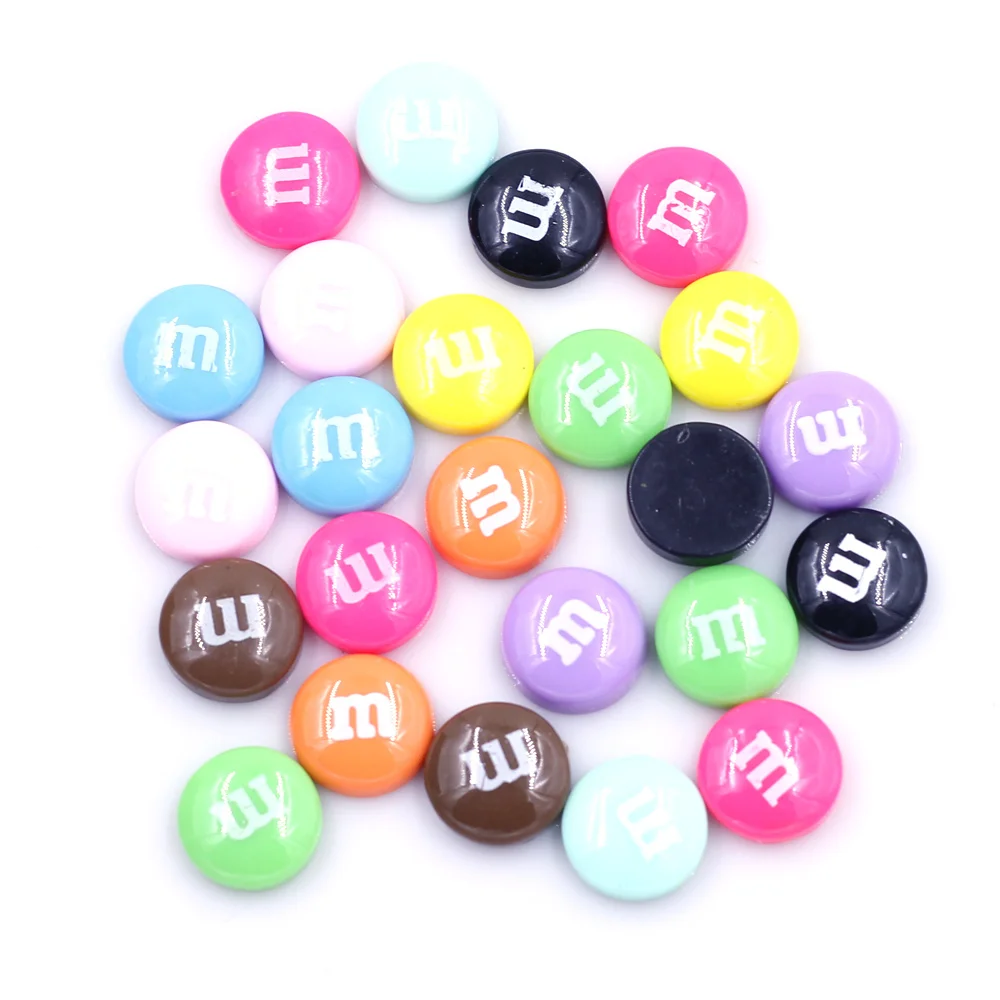 

Cameo Cabochon Decoration Resin Round M Word Candy Shape Mixed Fashion Jewelry DIY Findings 14mm