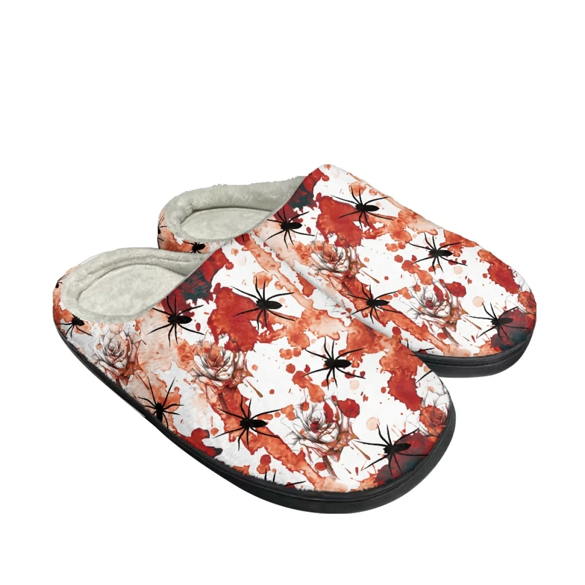 

Домашние хлопковые тапочки унисекс, Повседневная дышащая обувь с рисунком крови паука, для Хэллоуина, Осень-зима