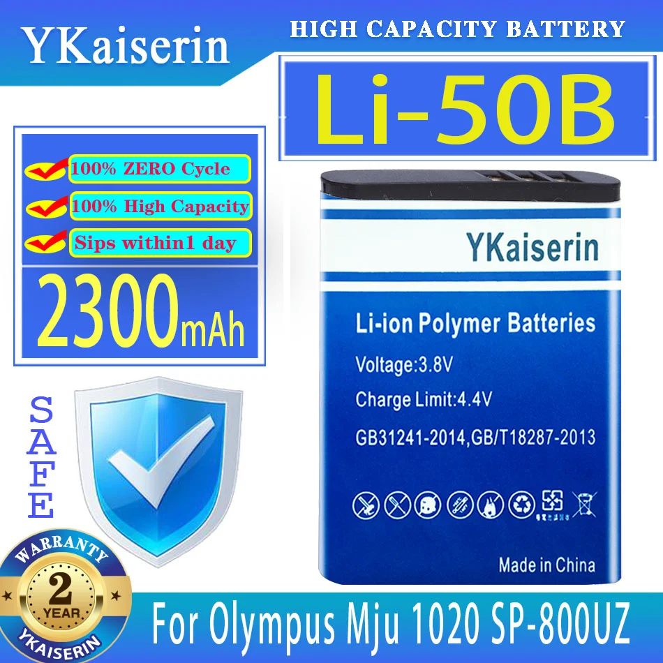 Batteria Ykaiserin Li-50B 2300Mah Per Olympus Mju 1020 Sp-800Uz Stylus 1010 U 1010 Ricoh Cx3 Cx4 D-Li92 Bateria