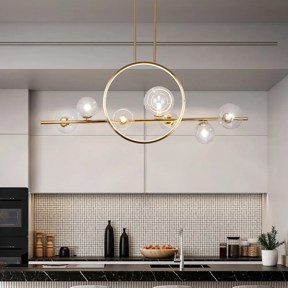 Nordic Glass Bubble Led Chandelier For Dining Room Kitchen Table New Design Bubble Ball Led Pendant Lights Black led chandelier,ceiling chandelier,art lighting fixtures