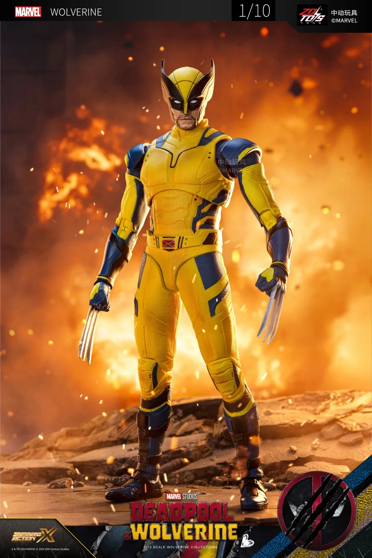 ZD Toy 1:10 Scale Marvel Wolverine & Deadpool Action Figure 7