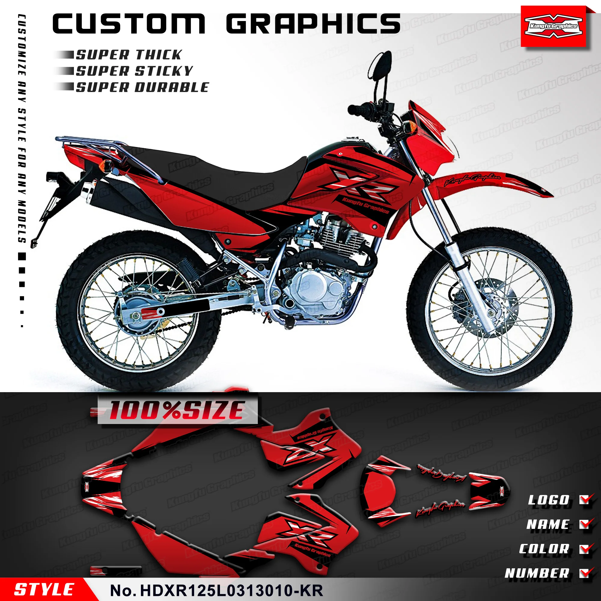 

Набор графических наклеек KUNGFU для Honda XR125L 2003 2004 2005 2006 2007 2008 2009 2010 2011