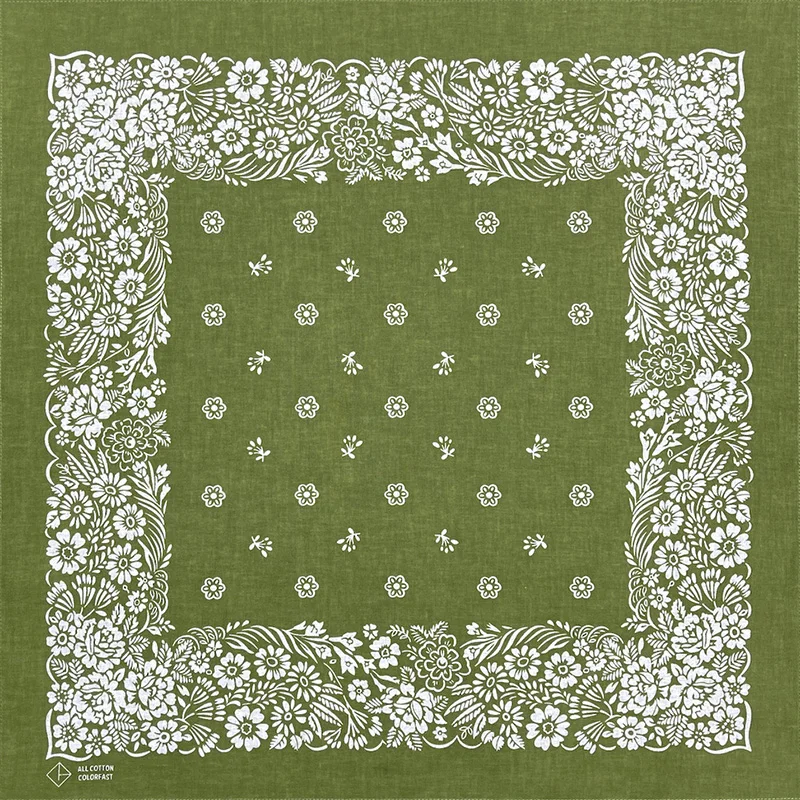 Hip Hop Olive Green Cotton Square Scarf Sailor Bandana Scarf Anchor Print Headband Paisley Gifts Unisex bandana headscarf cotton bandana multifunctional bandana