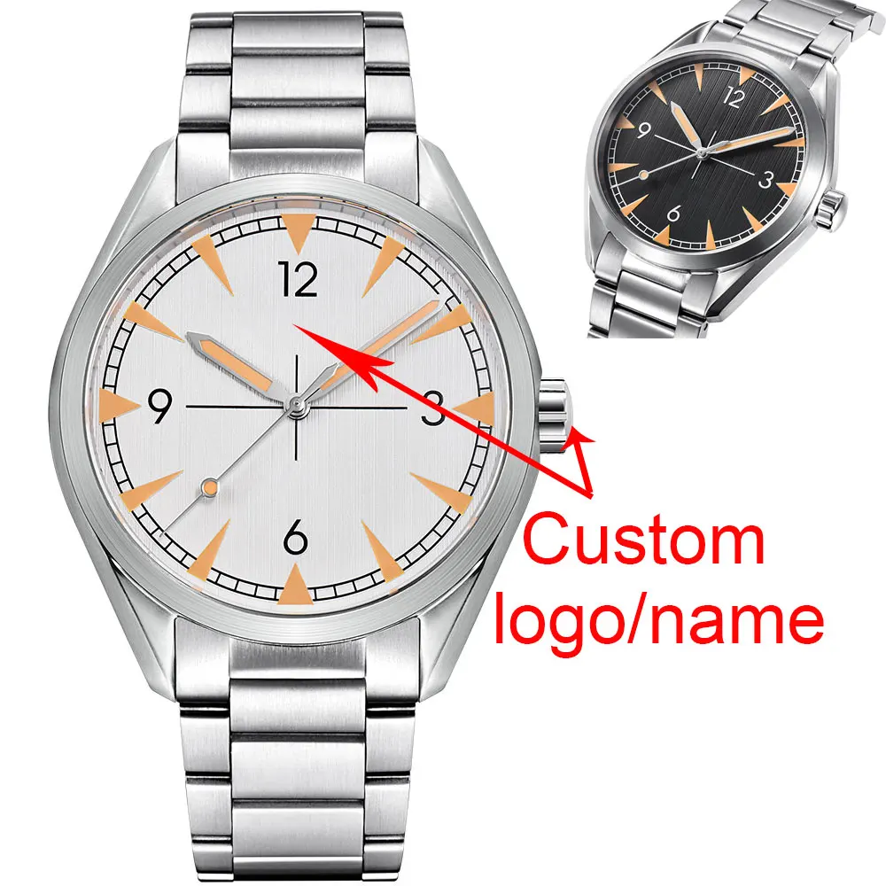 

41MM Corgeut Luxury Brand Men's Steel Band Watch Miyota Automatic Sport Design Clock Black Dial Yellow Hands Mechanical Men's