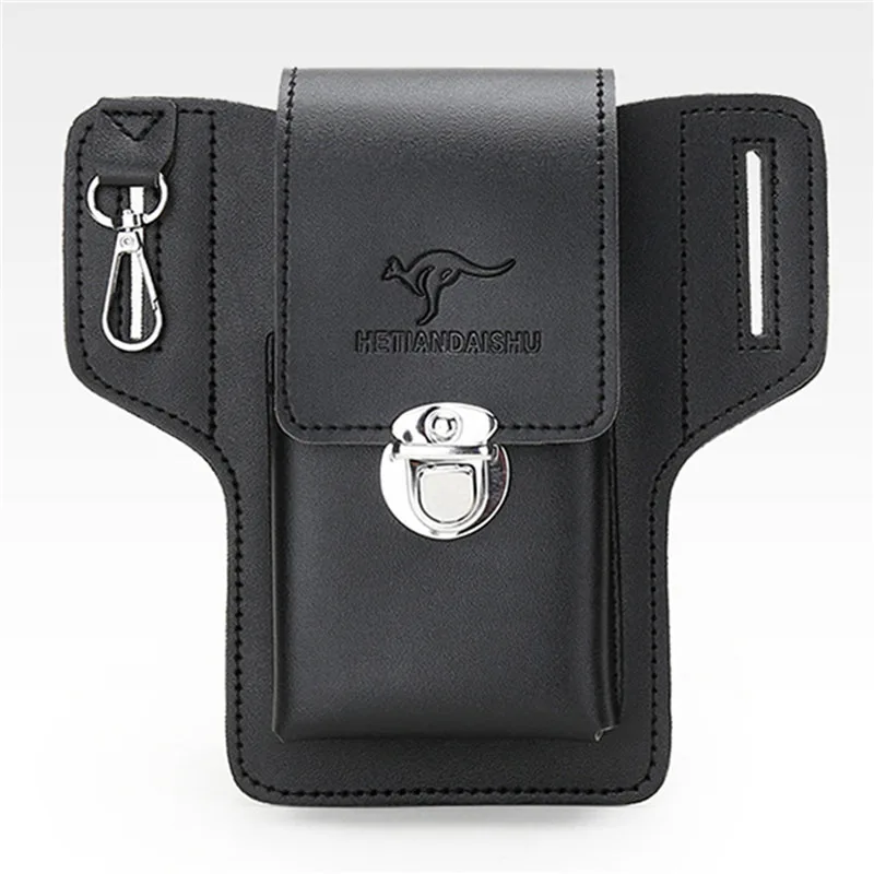 Herren Leder Pack Gürteltasche Gürtelclip Handyhülle Holster Handytasche Passend für alle Mobiltelefone 5,4 - 6,9 Zoll – Detail 9