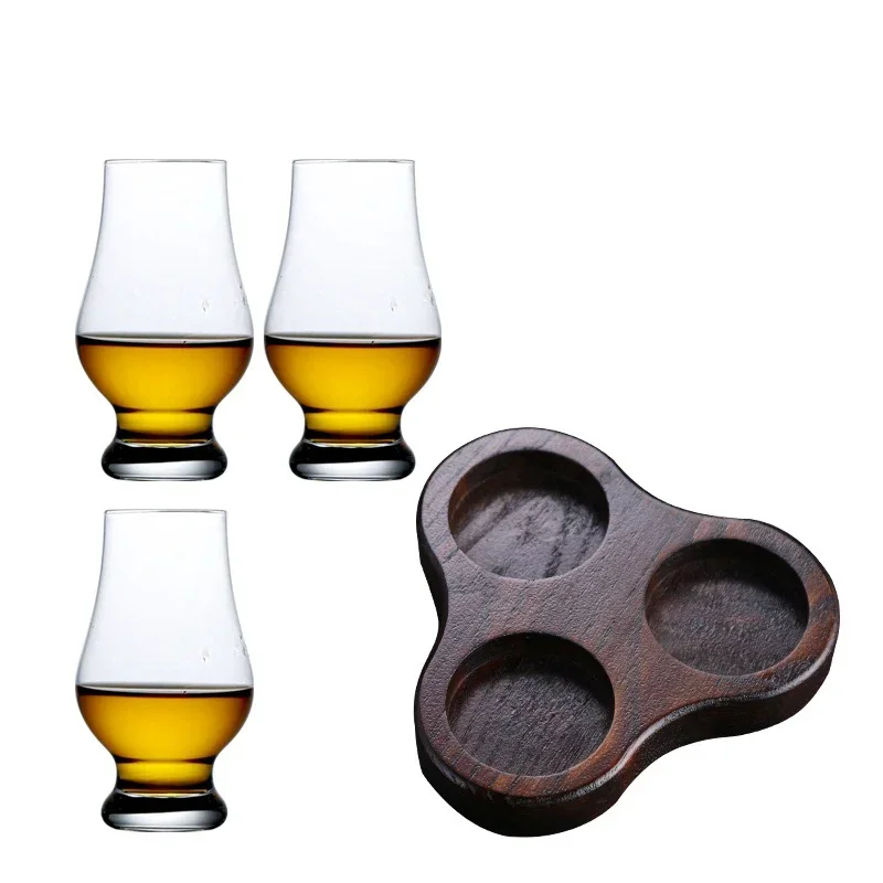 

home party barware whiskey glass wine cup with wooden wholder 200ml novelty lead-free crystal glass cup