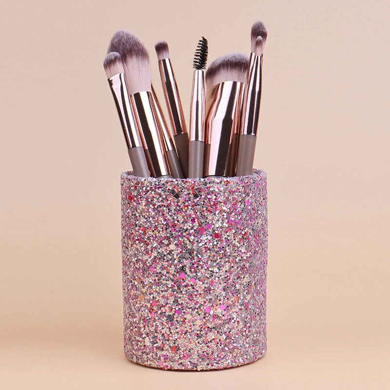Sparkling Makeup Brush Bucket Cosmetic Storage Pen Box Comb Lipstick Brush Container Home Storage Box For Desktop 3