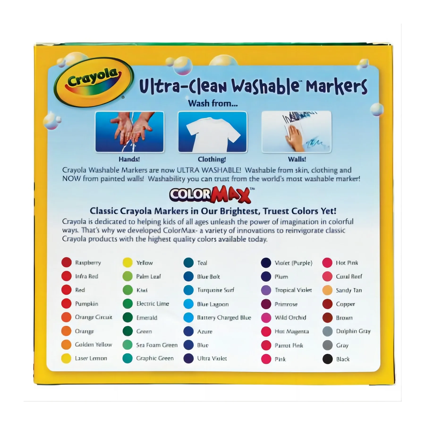 Crayola 울트라 클린 세척 가능 마커, 학교용, 어린이용 학교 선물, 40 가지 클래식 색상