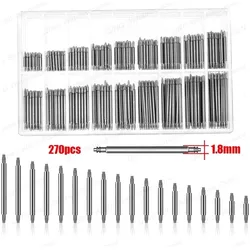 Durable Stainless Steel Spring Bars Set with Storage Box - Assorted Sizes (270pcs - 1.8mm)