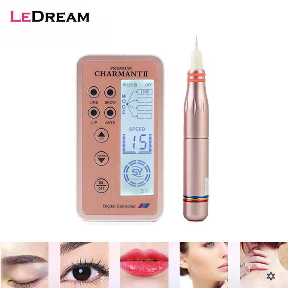

Машинка для нанесения татуировок Charmant, 2 оранжевых перманентных татуировочной машинки для перманентного макияжа бровей и губ