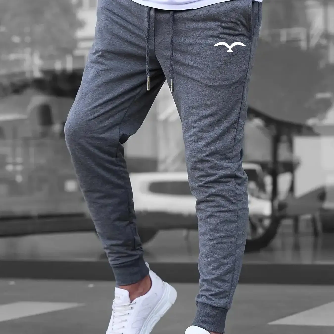 Men's Spring Summer Thin Sports Pants Outdoor Sports Long Pants Spring Autumn Jogging Pants Drawstring Elastic Waist Side