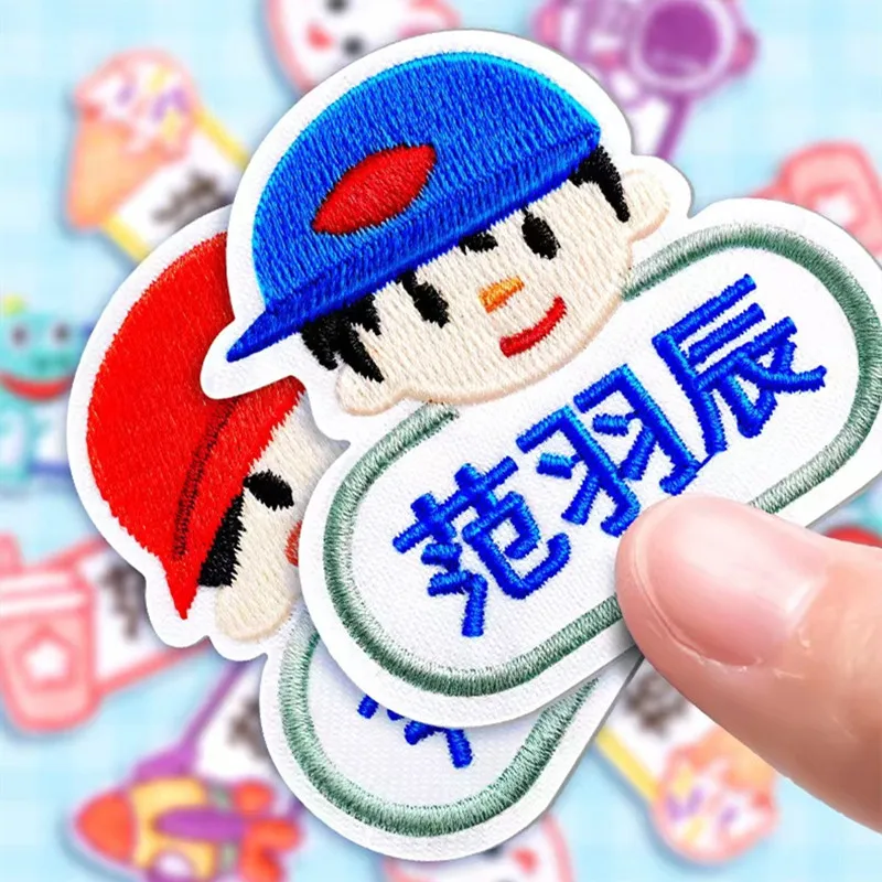 

12Pcs Cartoon Name Lables Cotton Personalized Washable Stickers Kindergarden Girls Boys Handmade Durable Clothing Sewing Tags