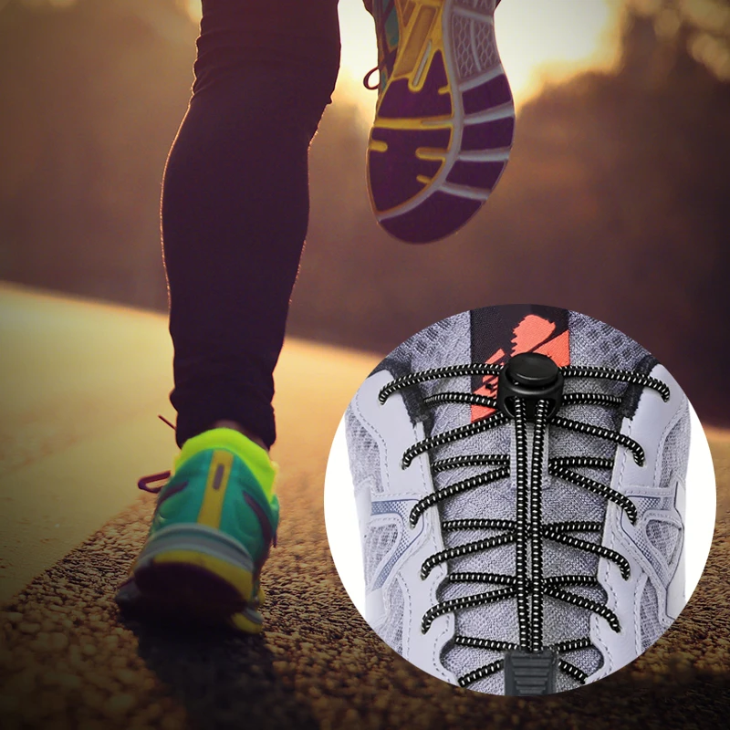 1 Pair of 120CM Elastic Tie-free Sports Shoelaces Strong Lock Rubber Lazy Shoelaces are Suitable for All Kinds of Footwear