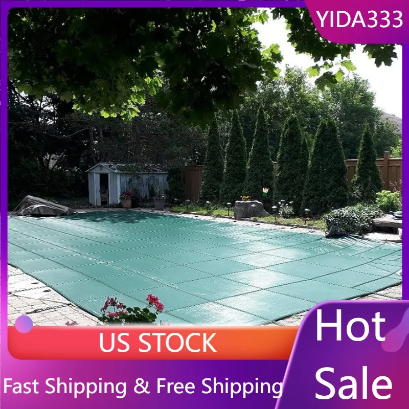 

Happybuy Pool Safety Cover 16x40 ft, Inground Pool Cover Fit for PP Material, Rectangle Inground Safety Pool Cover Green
