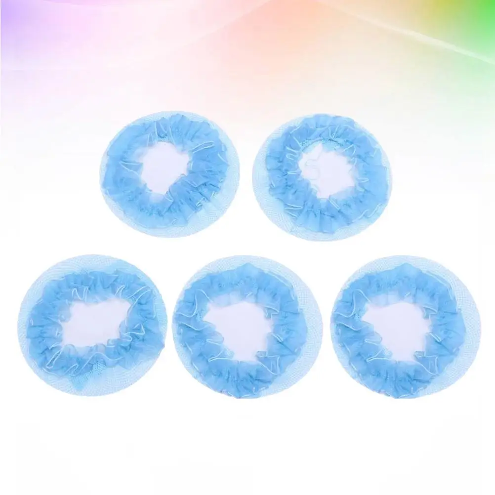 5pcs Invisible Net Set Coil Hair Ornaments Hairnet Hair Nets Bun Cover Accessories for Women Girls (Blue)