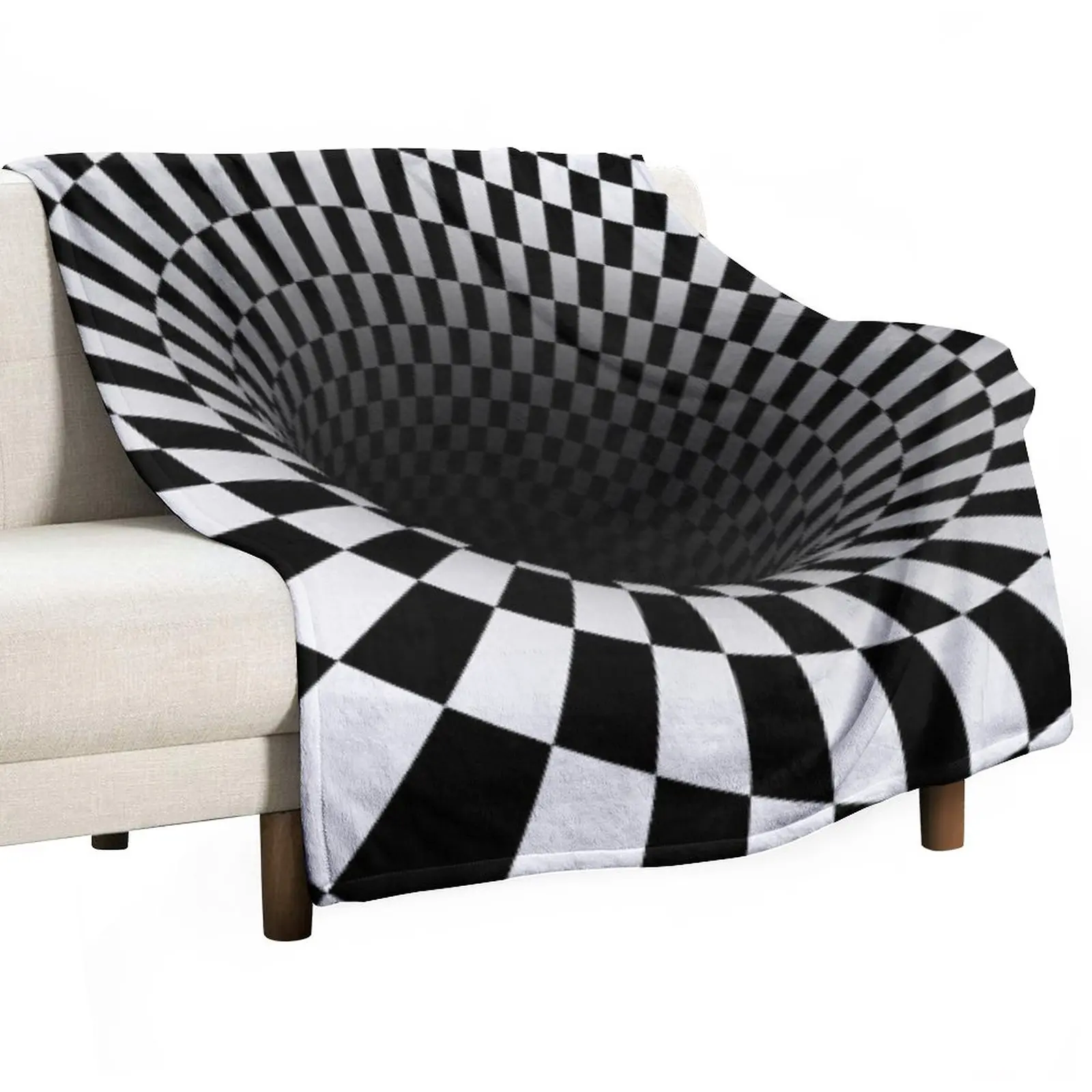 

black and white optical illusion Throw Blanket Decorative Blankets Vintage Blanket Beach Blanket Bed covers