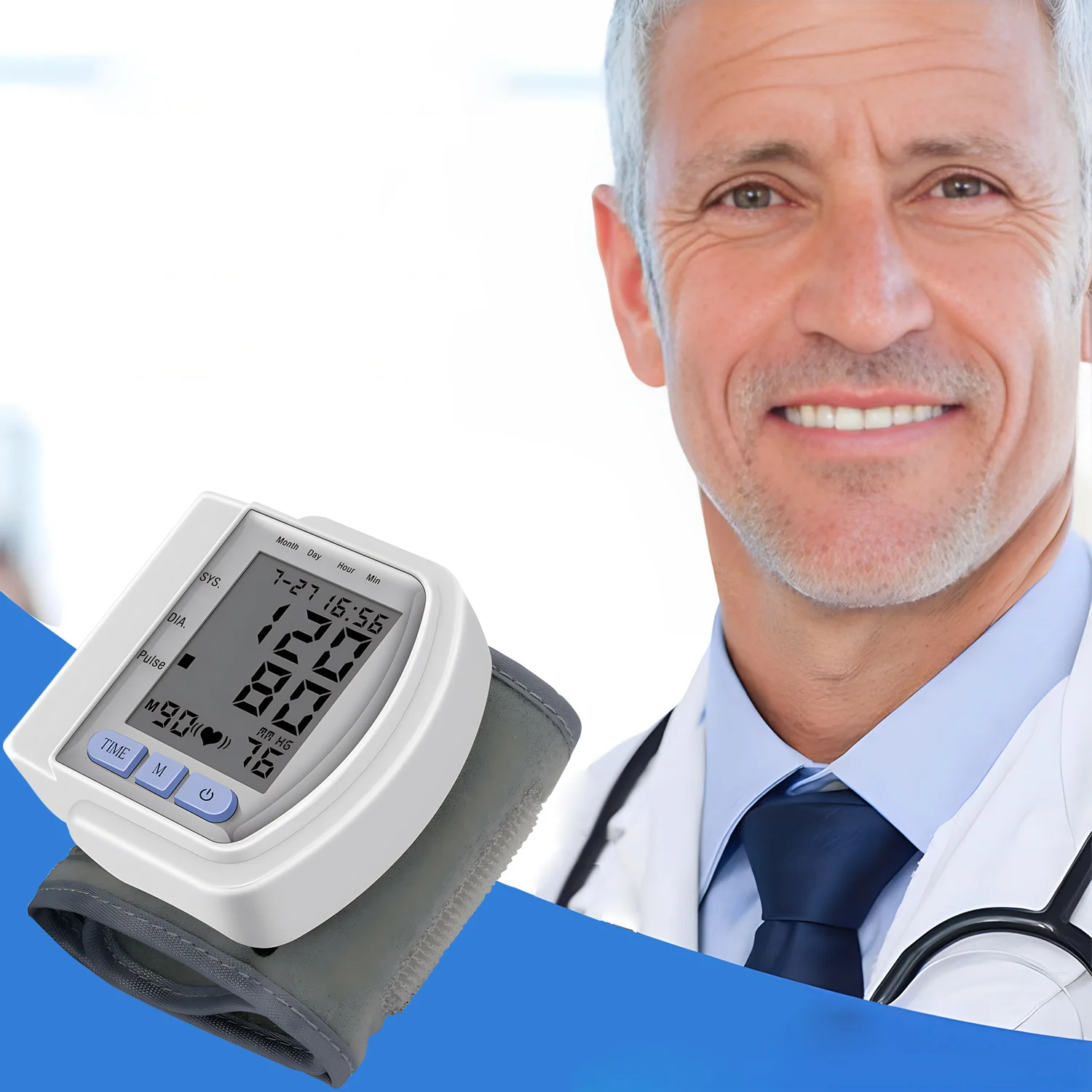 Family LCD Display Wrist Blood Pressure Monitor Tonometer Tensiometer Automatic Digital Pulsometer Sphygmomanometer blood pressure monitor blood pressure meter