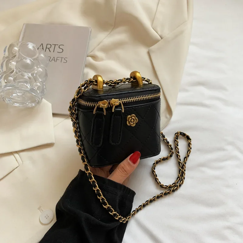 

Ladies Handbags Chain Fashion Crossbody Leather Mini Black Bag Bucket Shoulder Tote Women Casual Female Designer Women's Pu