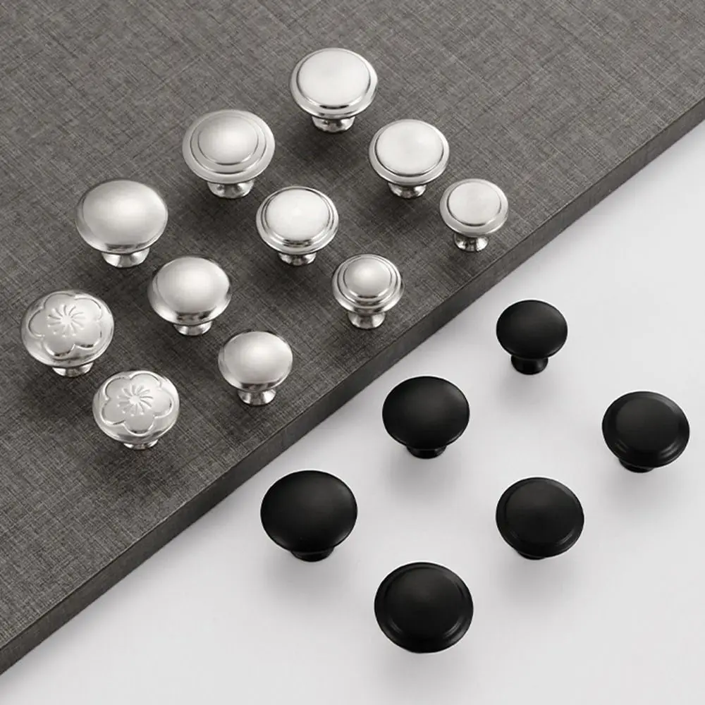 Description Picture 4 of item2Pcs/Set Furniture Hardware Drawer Knobs with Screws Cupboard Cabinet Single-hole Pull Kitchen Home Stainless Steel Door Handles