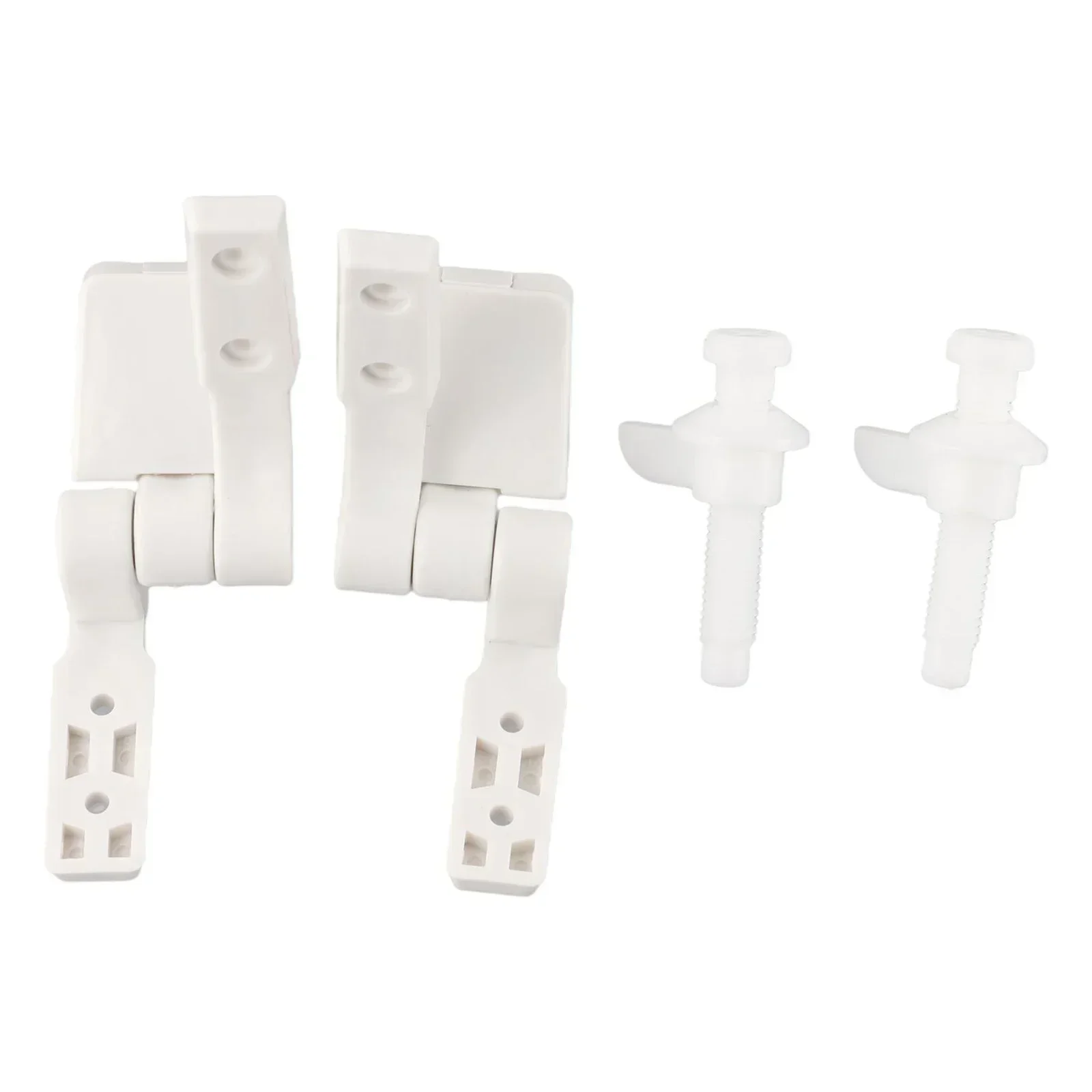 White Plastic Toilet For Seat Lid Hinge Replacement 1 Pair With Bolts Screw Nuts For Flush Toilet Cover