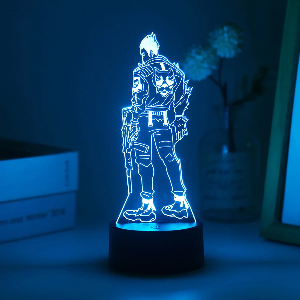 

VALORANT Yoru Kay 3D Led Night Light For Kid Anime Home Bedroom Sunset Lamp Viper Children Illusion Decor Gift Omen Killjoy Sova